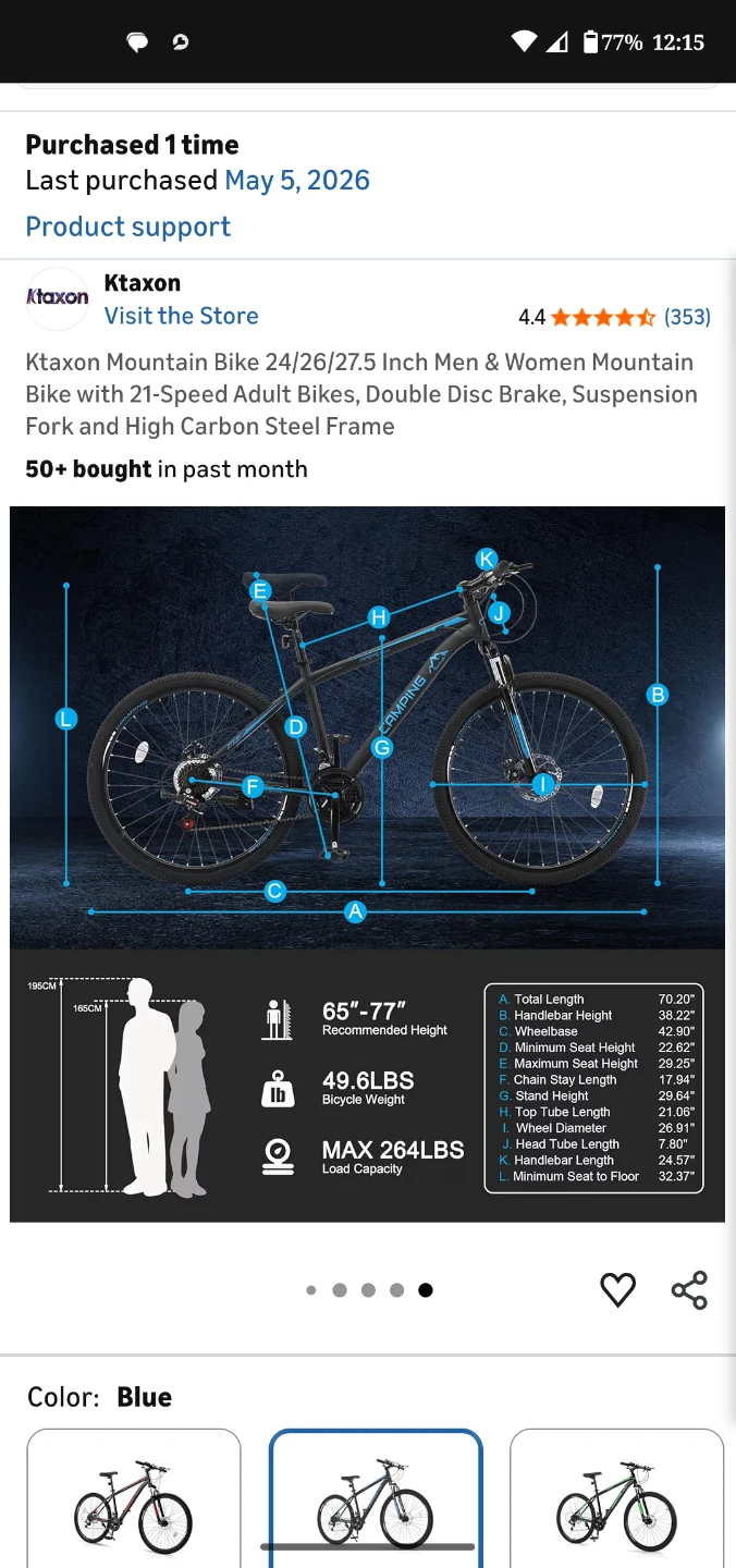 Ktaxon Mountain Bike 27.5 Inch Men's & Women's - Blue - photo 4