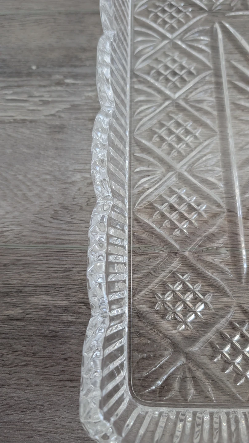 Crystal Glass Serving Tray with Handles - photo 4