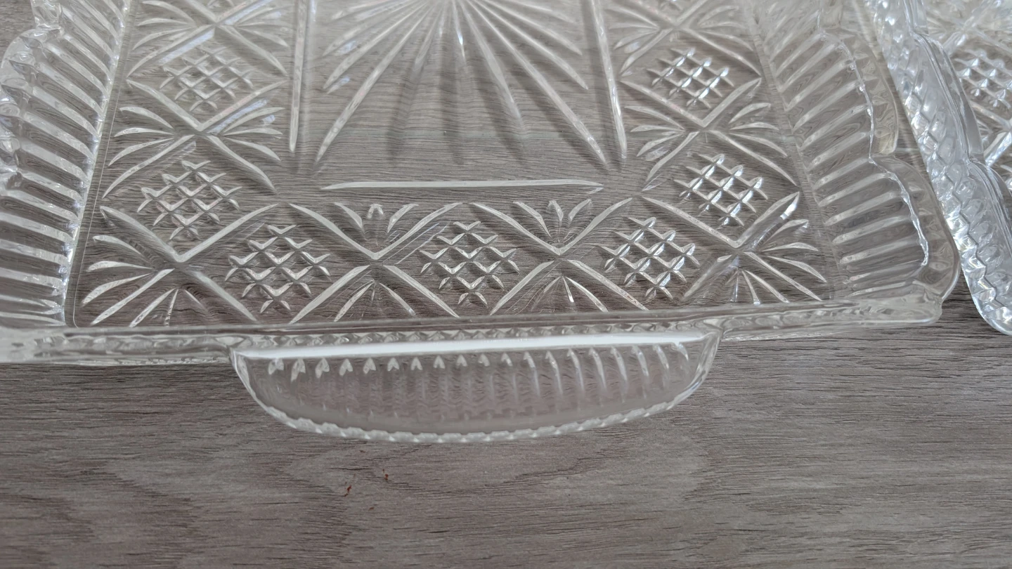 Crystal Glass Serving Tray with Handles - photo 5