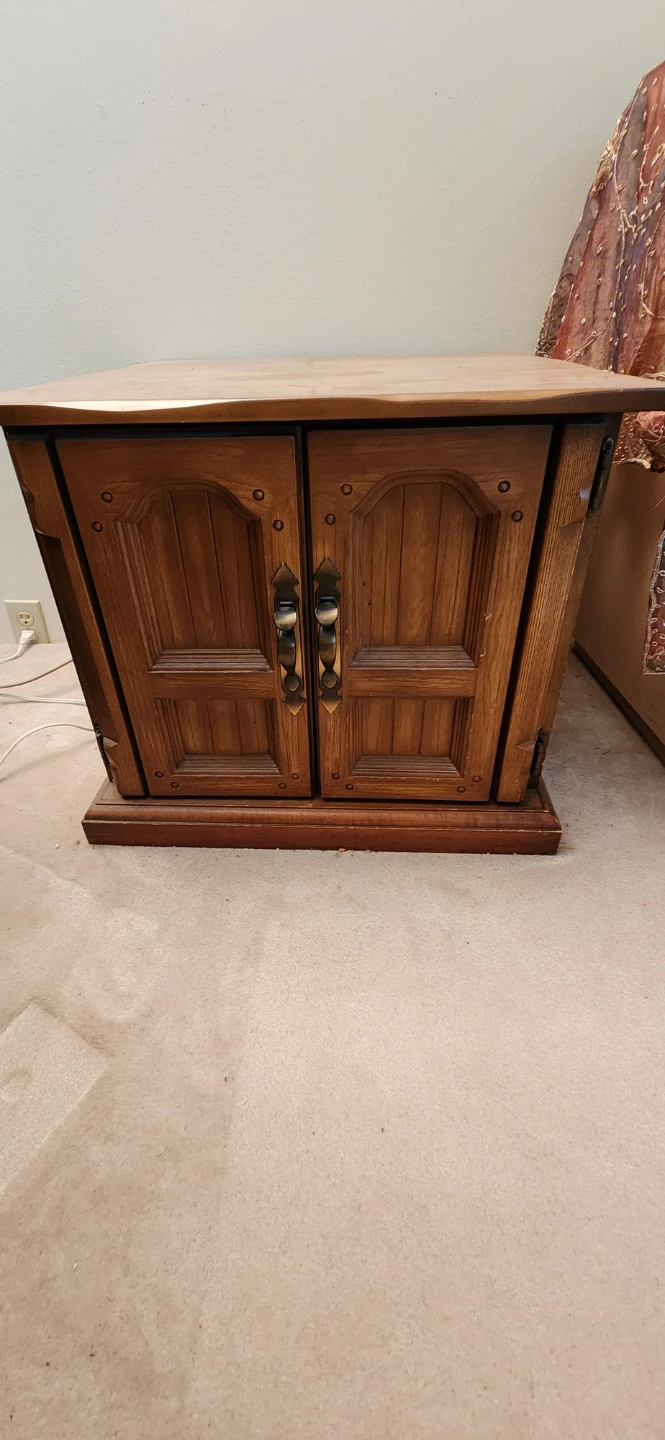 Vintage Wooden Side Table Cabinet