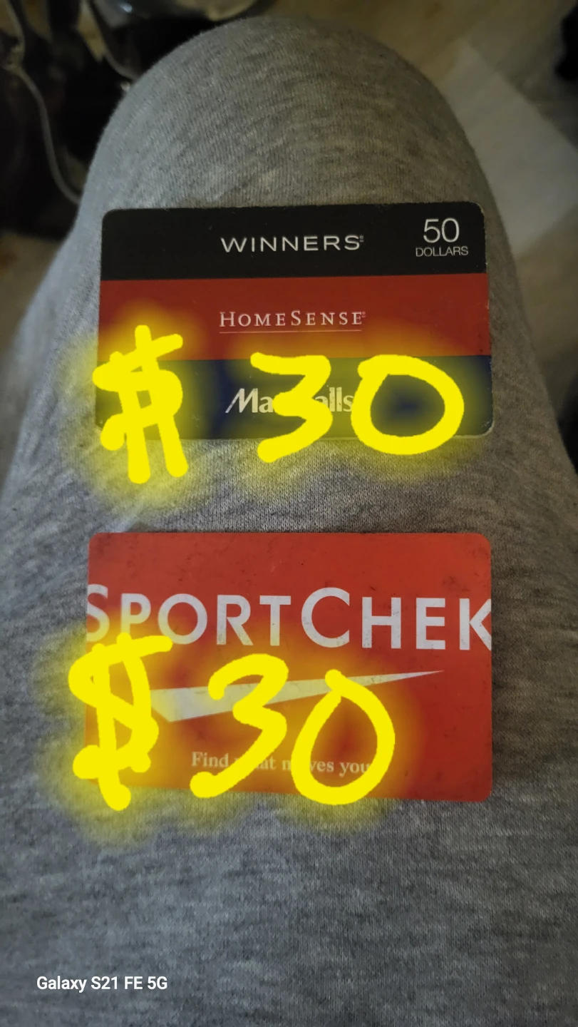 Winners/Homesense Gift Card & Sport Chek Gift Card