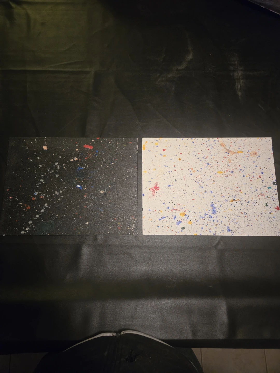 Two Splatter Art Canvases