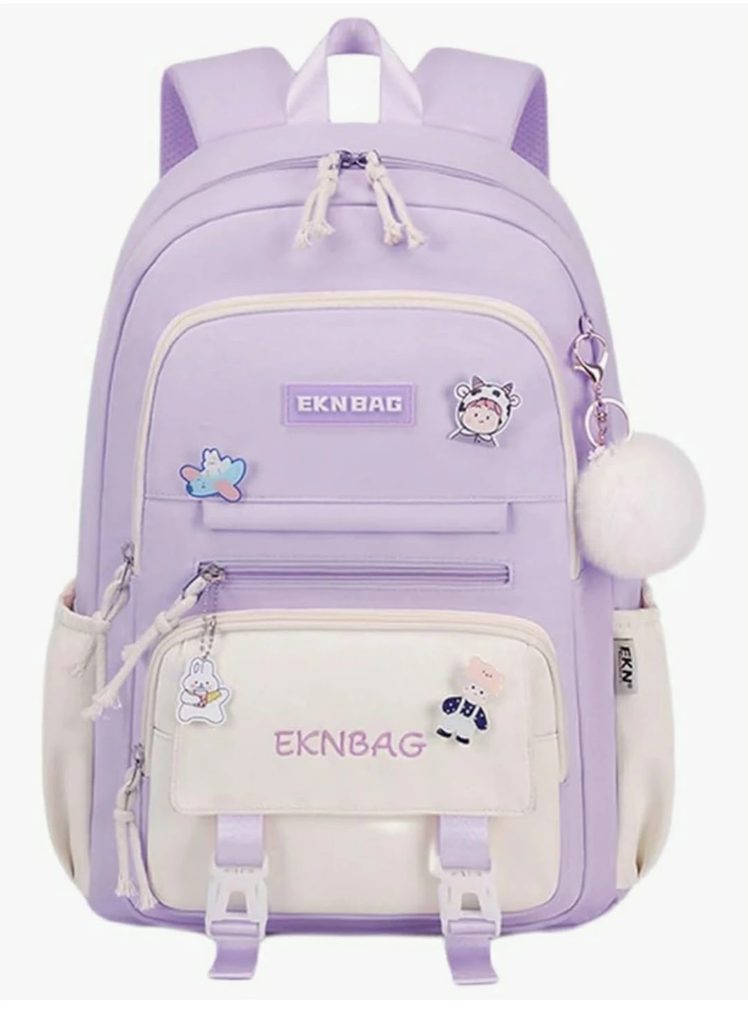 Eknbag Pastel Lavender Backpack with Cream Accents - photo 4