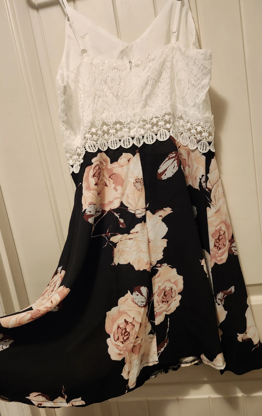 Floral Print Dress with Lace Top - photo 3