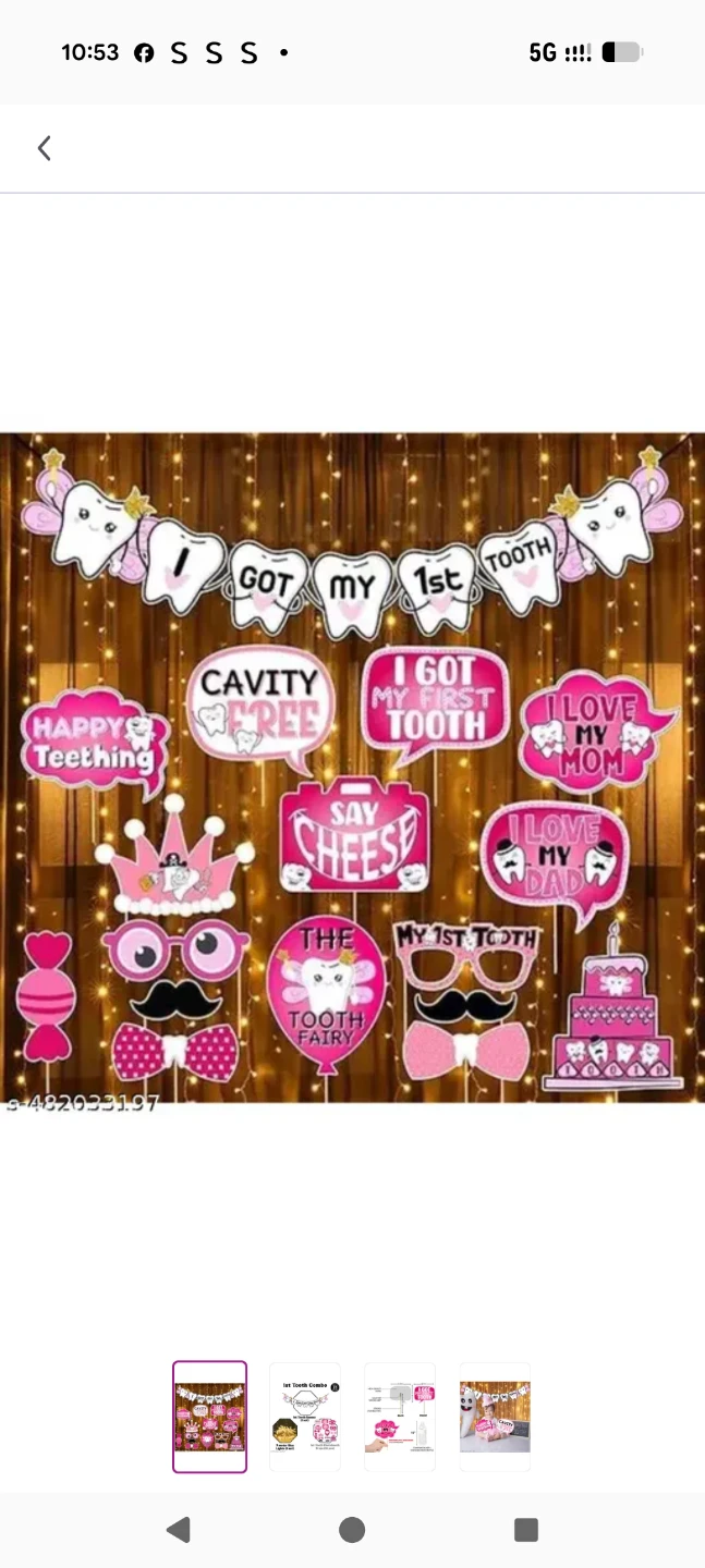 First Tooth Party Photo Booth Props