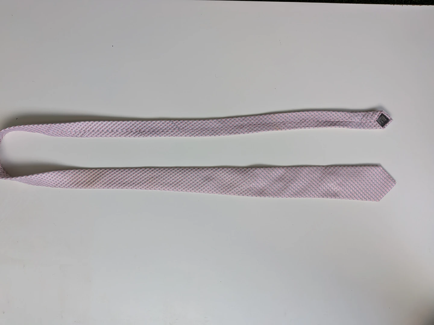 Tristan Silk Tie - Pink/Grey Pattern