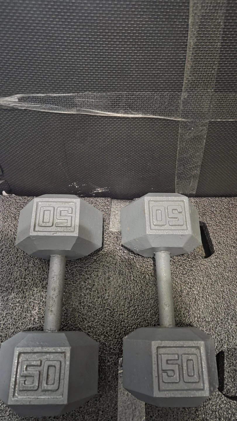 50lb hex dumbbells pair