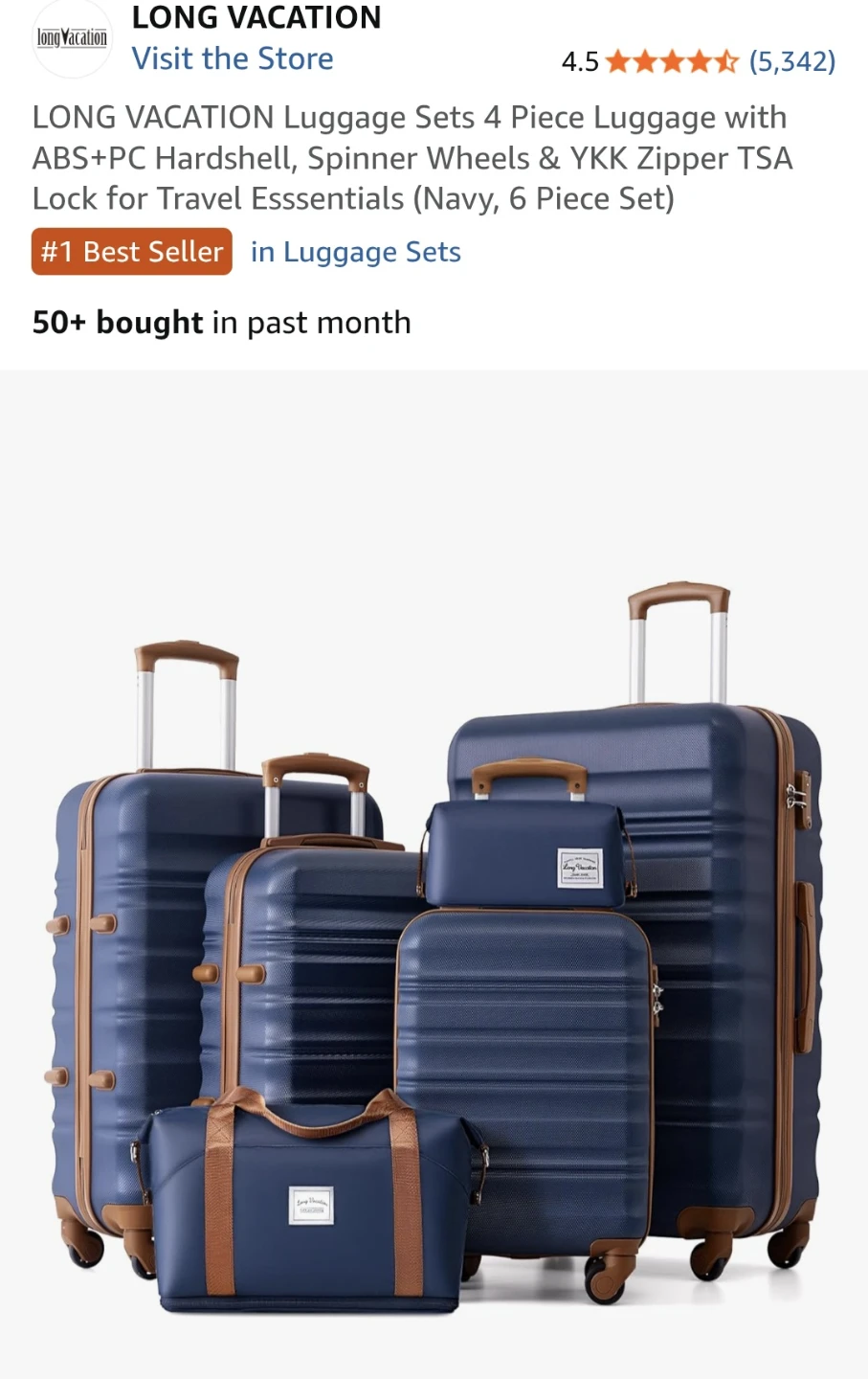 New 6 piece Luggage Set
