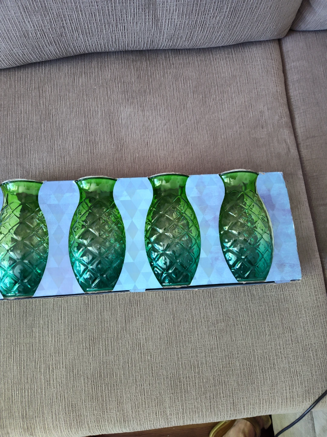 Queen West Trading Co. Set of 4 Green Drinking Glasses