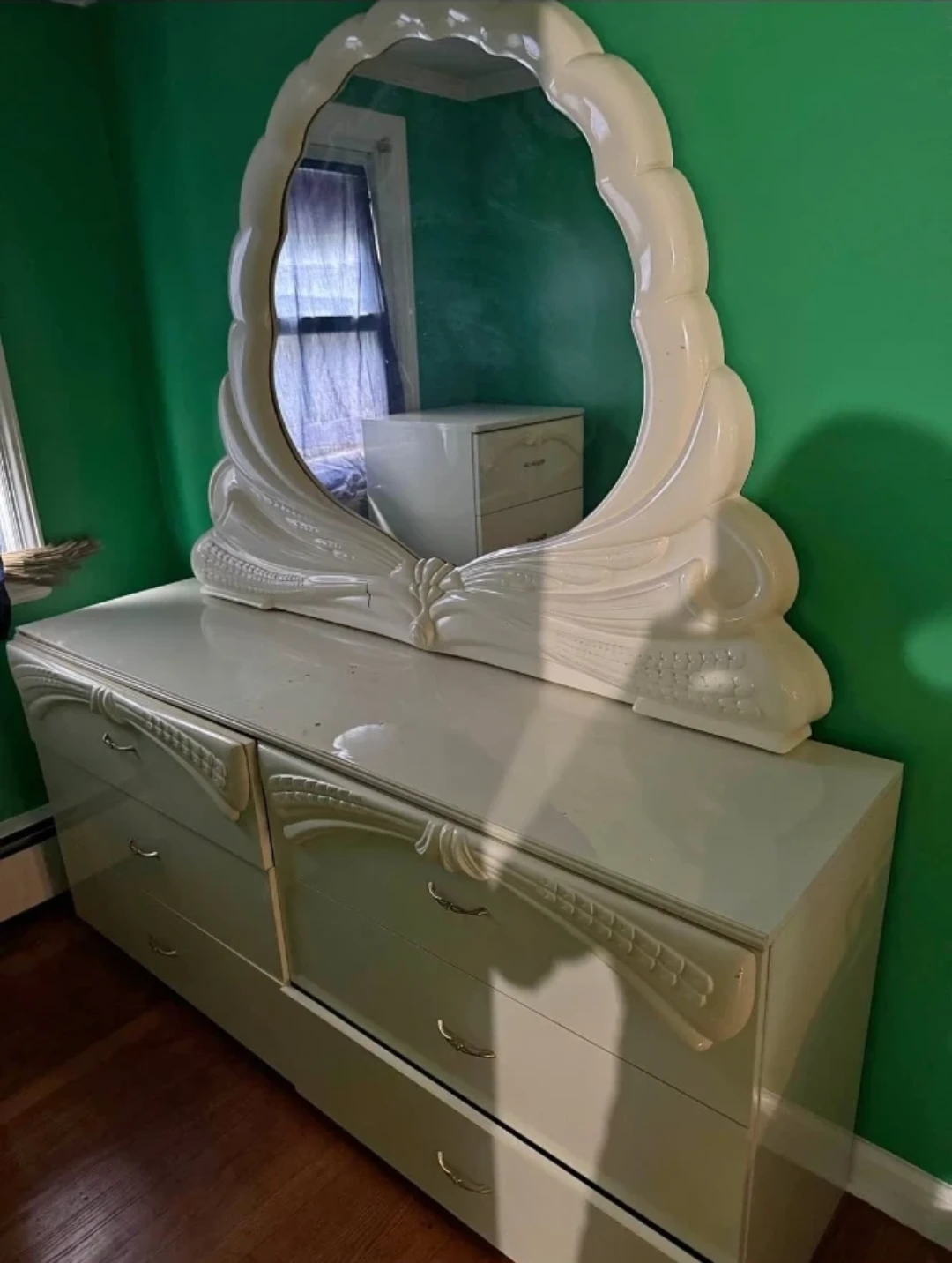 Bed Set - Dresser, Mirror, Wardrobe, and Headboard with Cabinets - photo 3