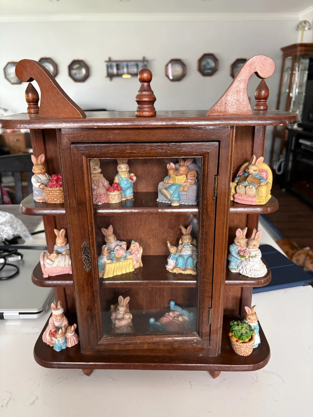 Wooden Bunny Display Cabinet