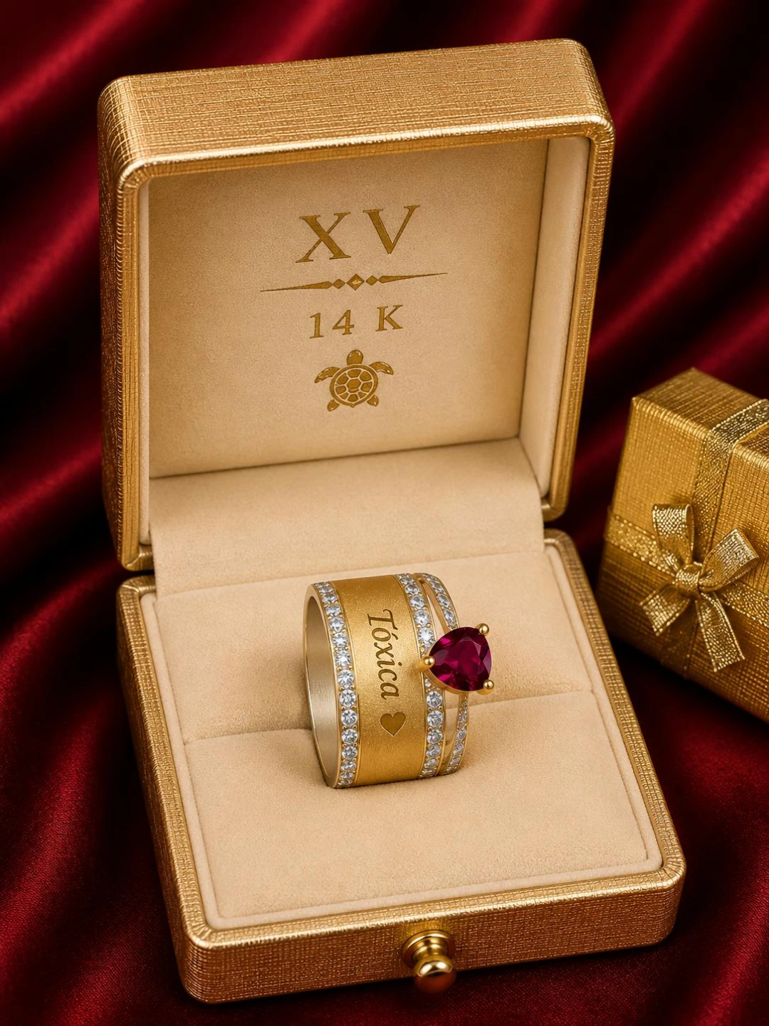 14K Gold Heart Ring and Pendant Set