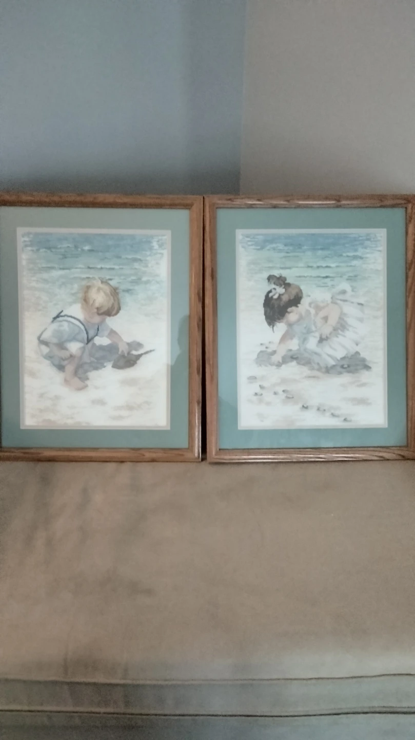 Set of 2 Framed Beach Scene Prints