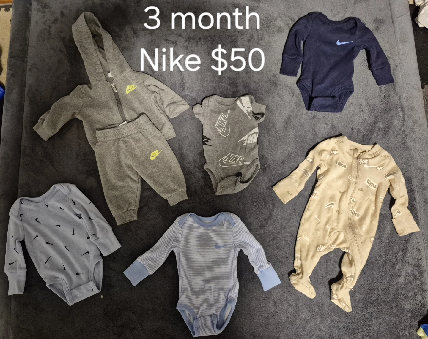 Newborn/0-3 Month Sleepers & 3 Month Nike Baby Clothes Bundle