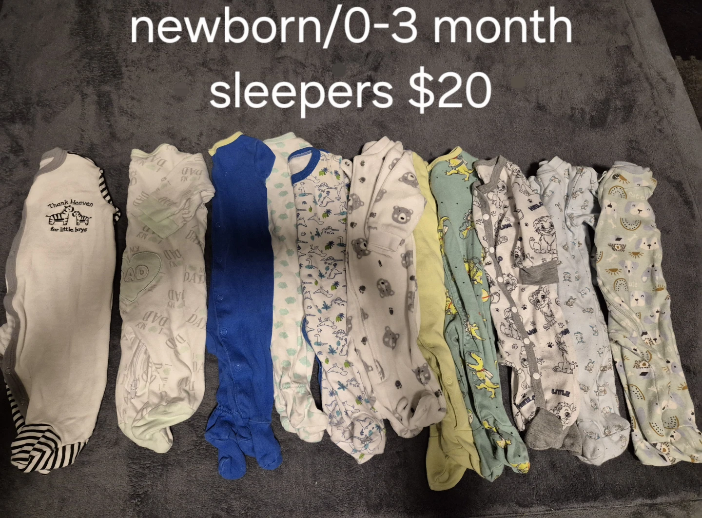 Newborn/0-3 Month Sleepers & 3 Month Nike Baby Clothes Bundle - photo 2