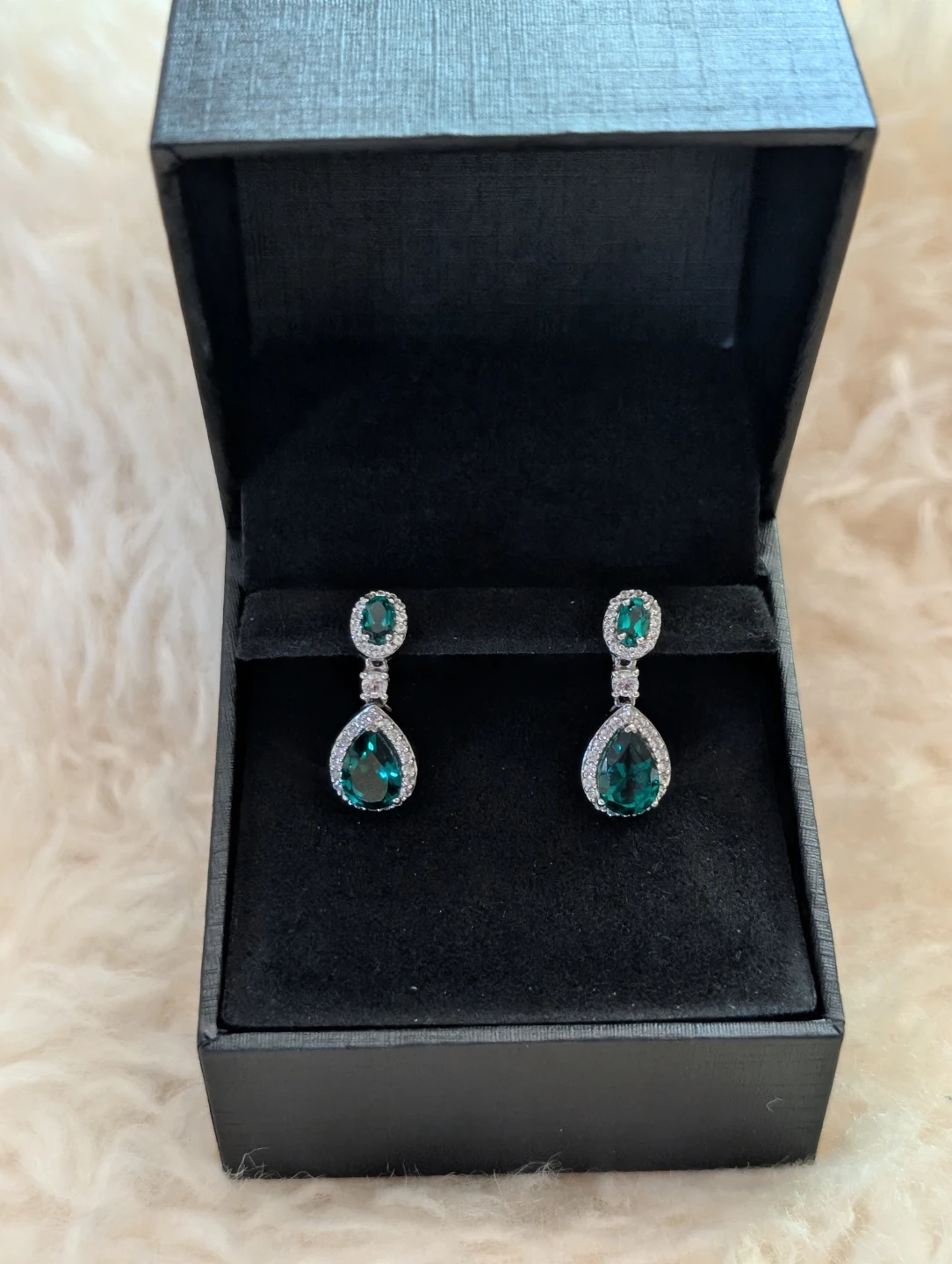 Peoples Jewellers Emerald & Sapphire Drop Earrings