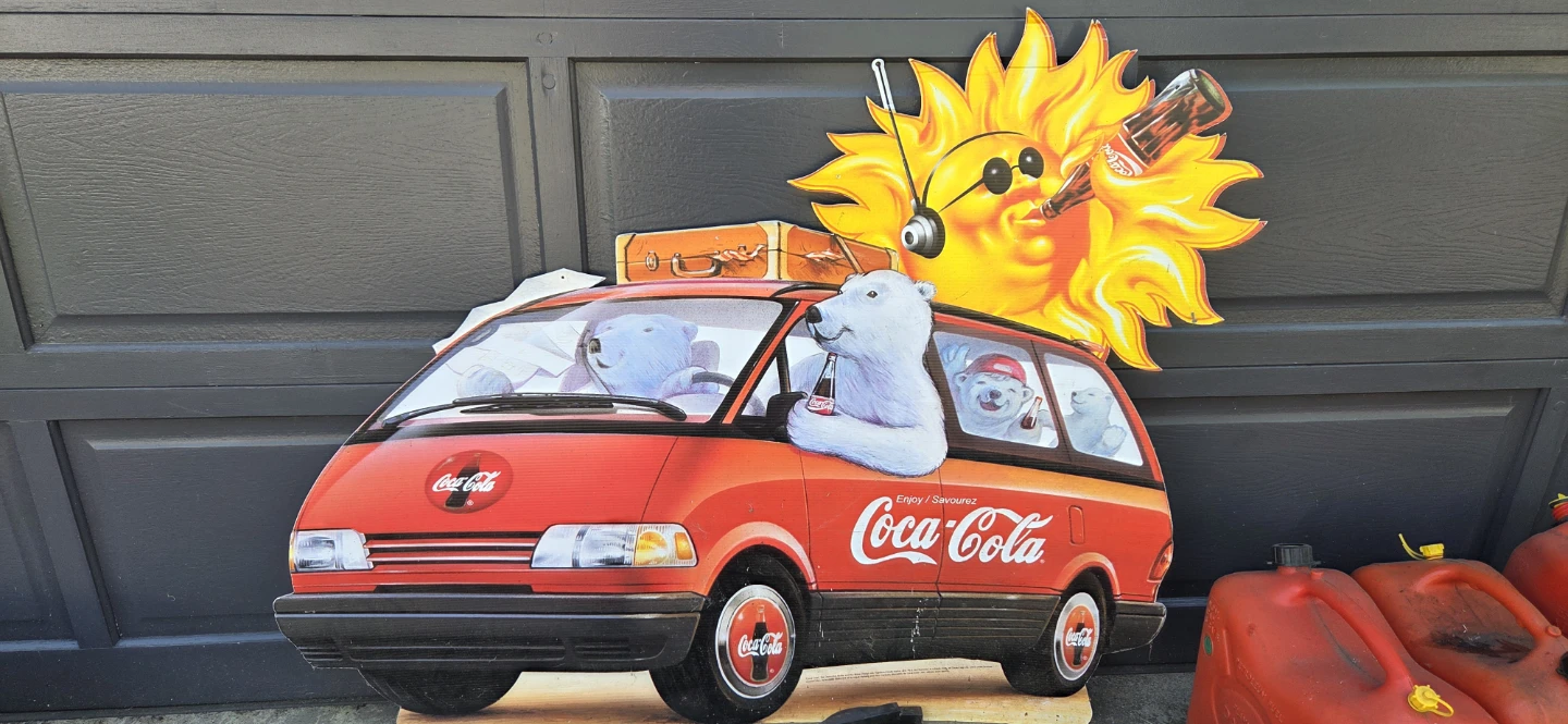 Vintage Coca-Cola Polar Bear Van Cutout