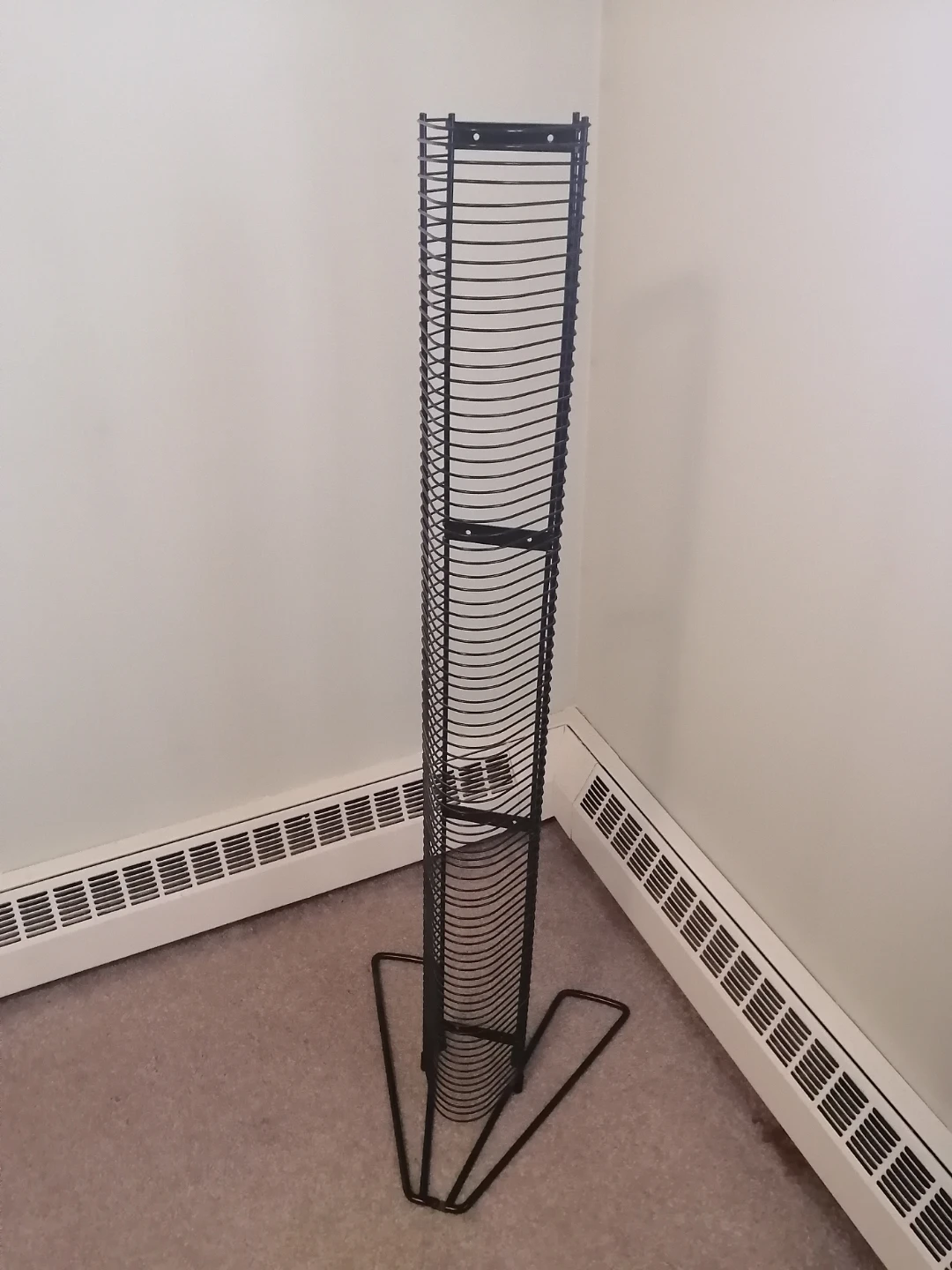 Black Metal Tower Media Storage Rack
