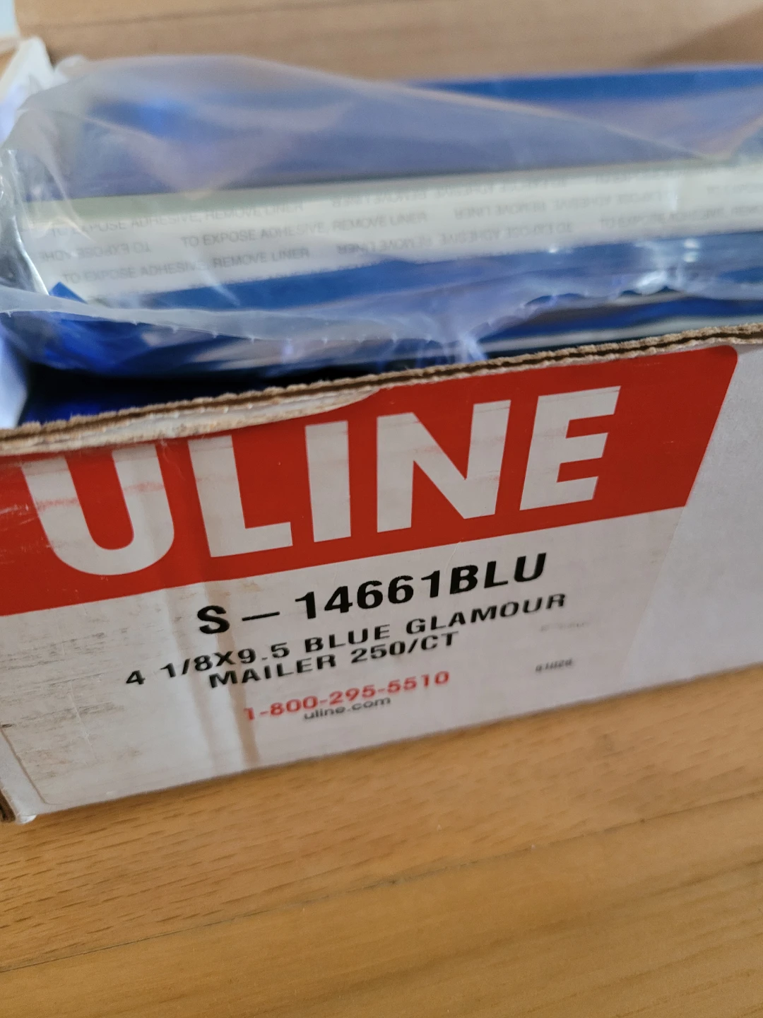 Uline 4 1/8"x9.5" Blue Glamour Mailer 250 CT
