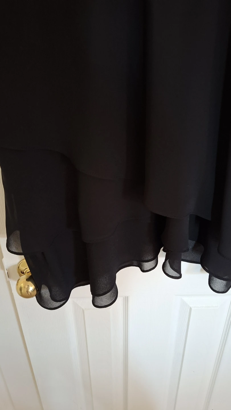 Black layered midi skirt - photo 2