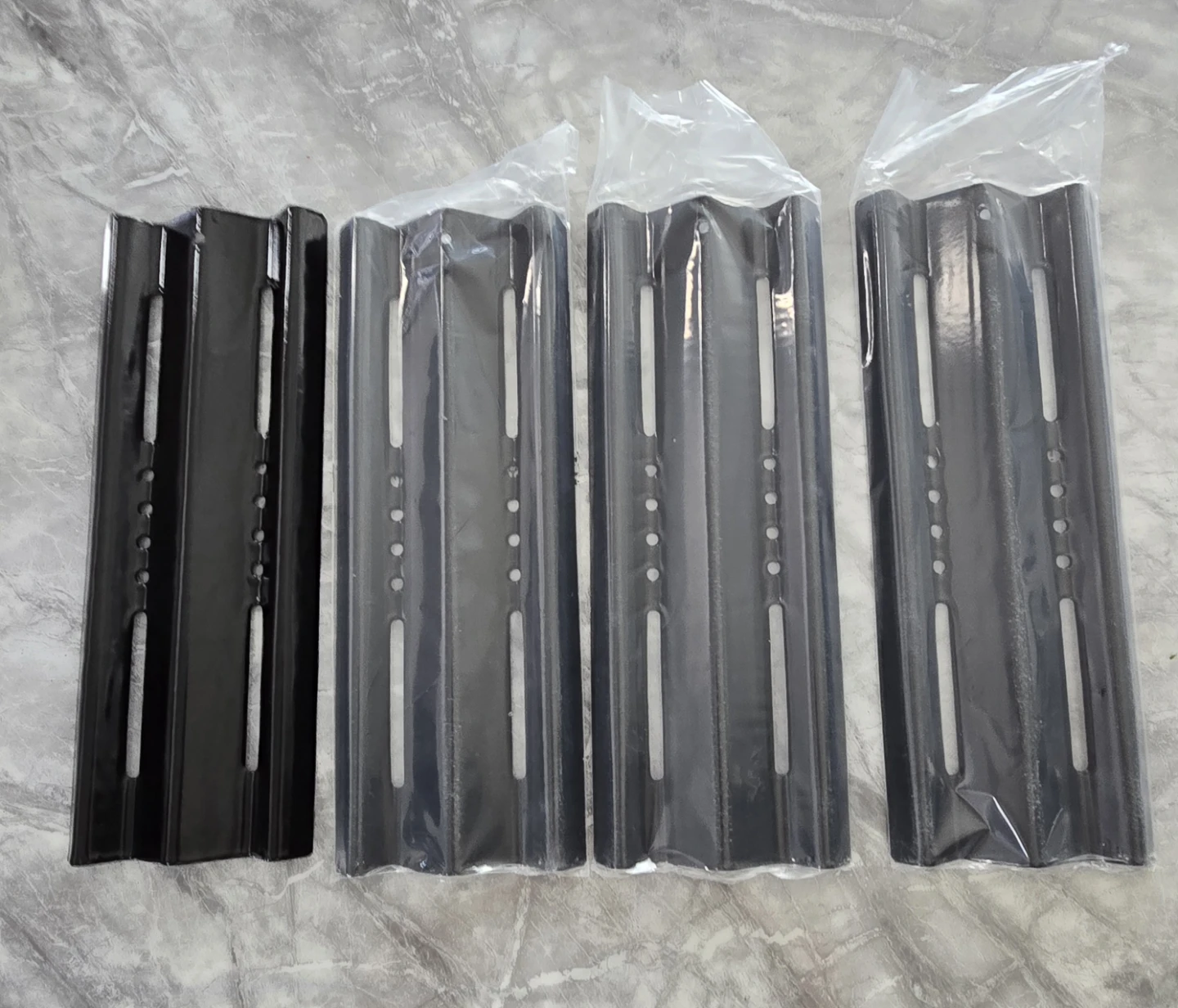 Set of 4 Black Porcelain Steel Grill Heat Plates