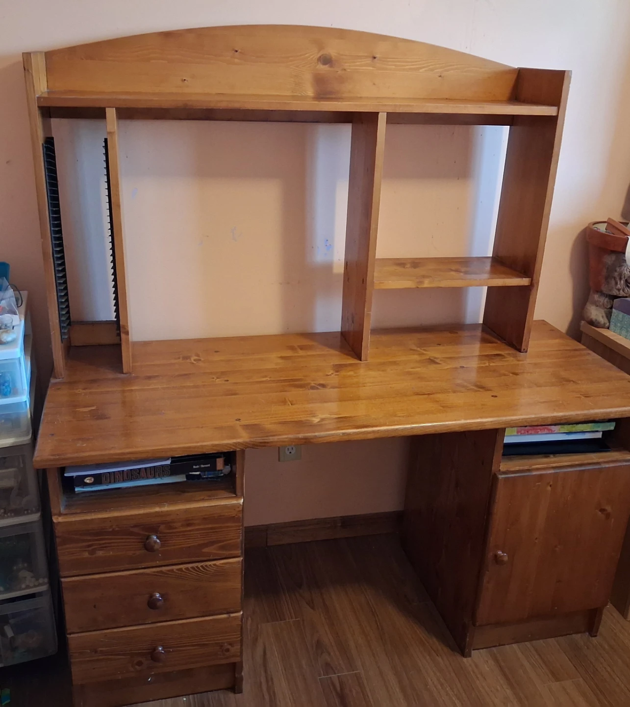 Hard Wooden Desk with shelving. - photo 2