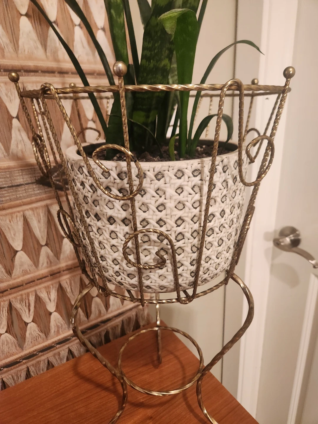 MID CENTURY MODERN Metal Plant Stand - photo 5