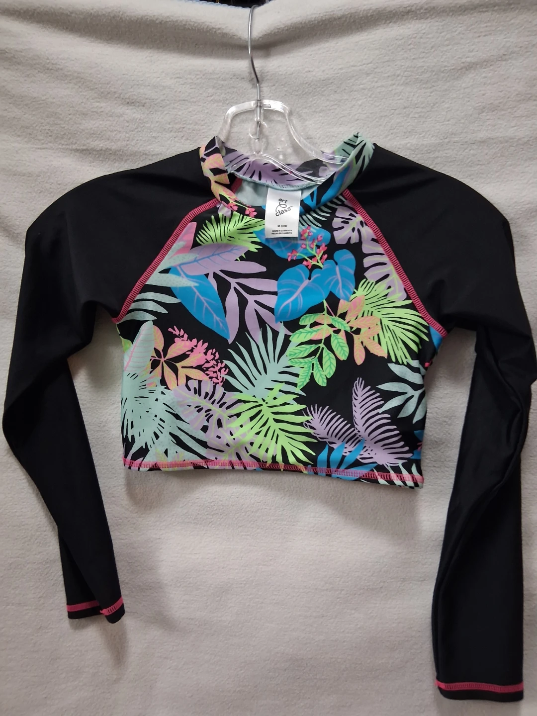 Art Class Girls Rash Guard Swim Top Size M