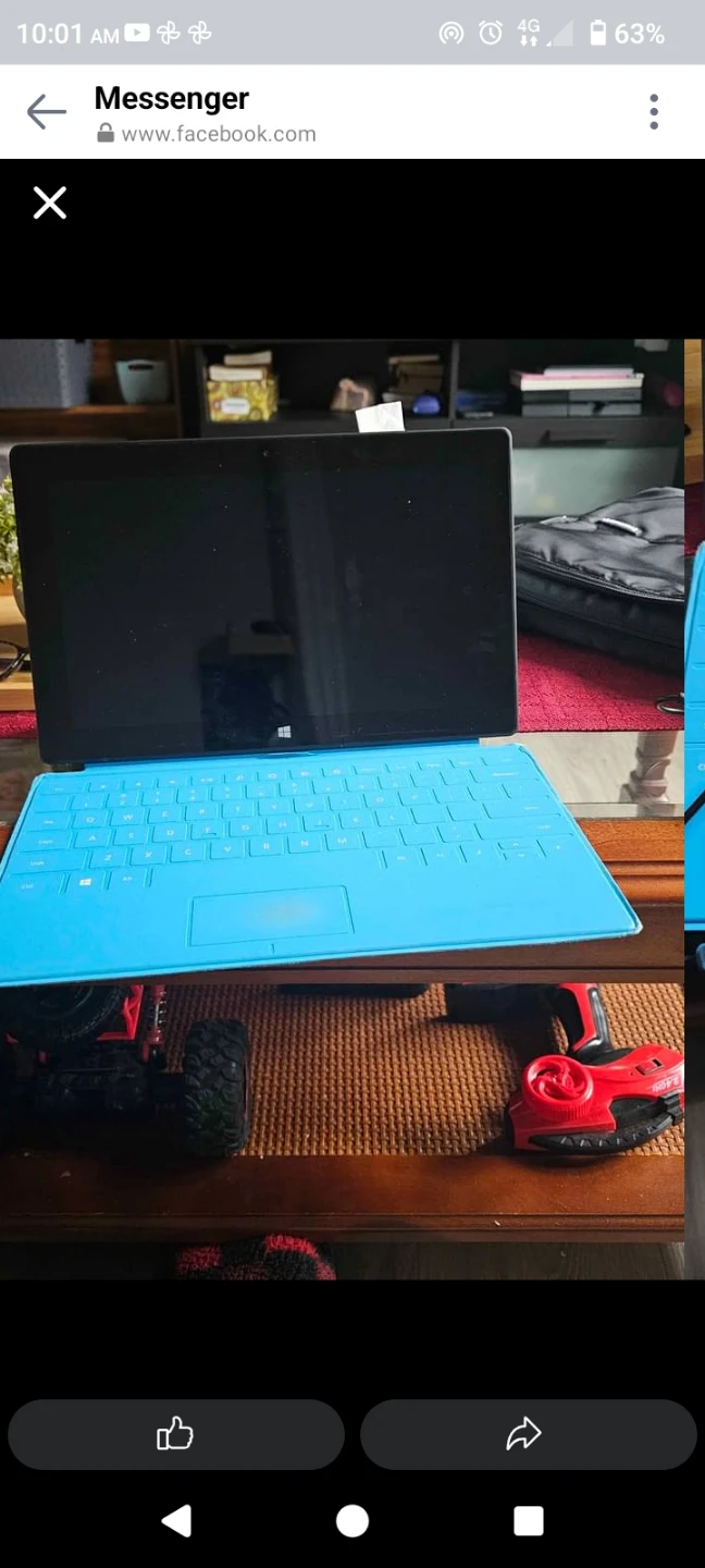 Microsoft Surface Tablet with Blue Keyboard and Charger - photo 3