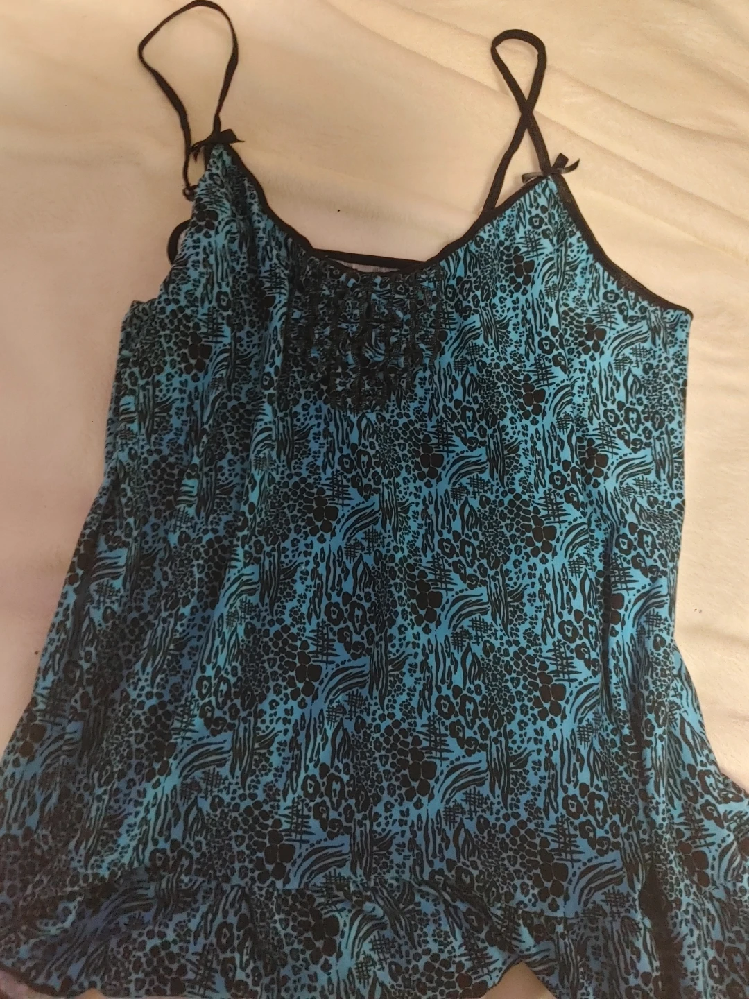 Blue and Black Animal Print Cami
