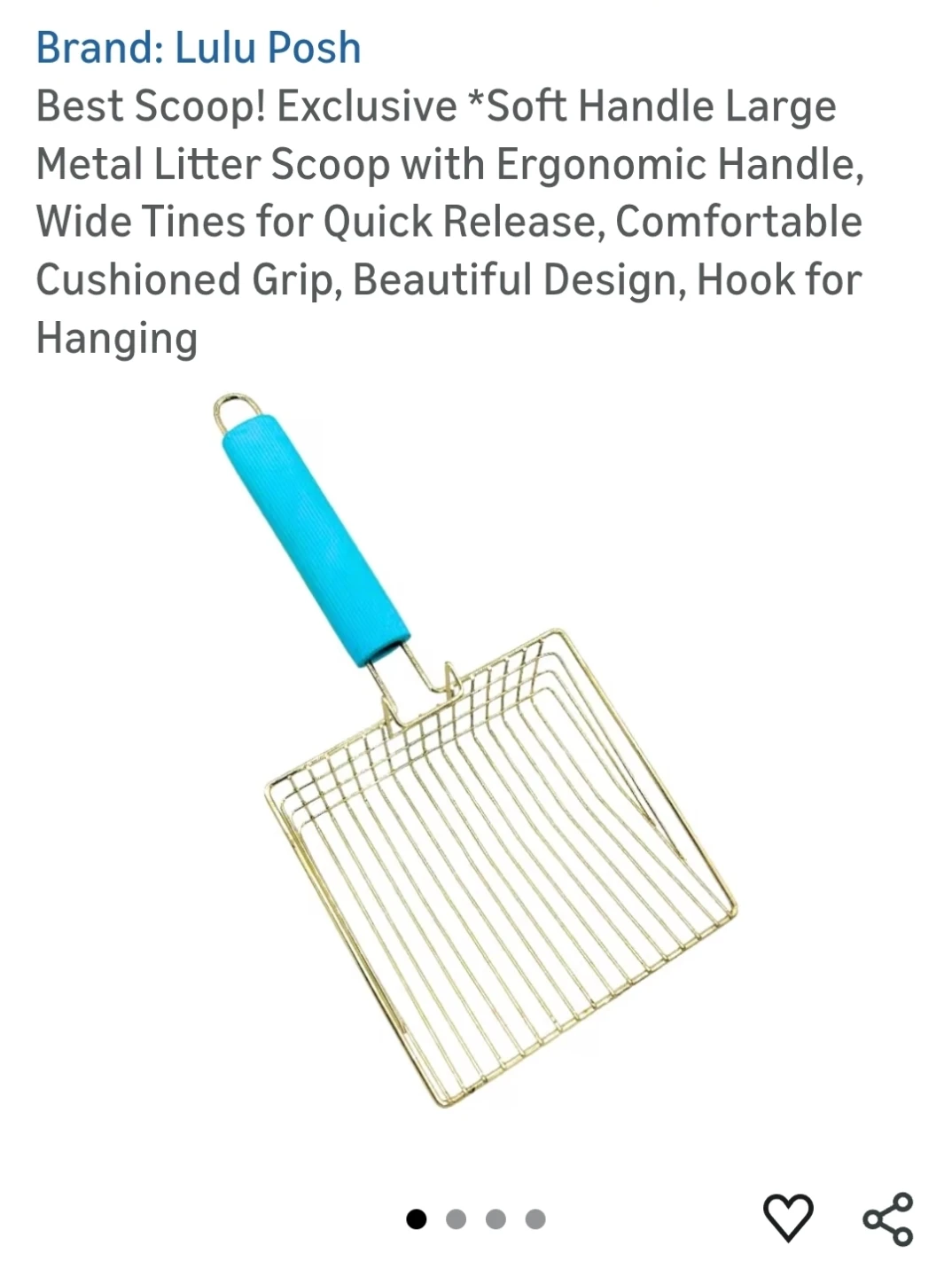 Soft Handle Large Metal Litter Scoop