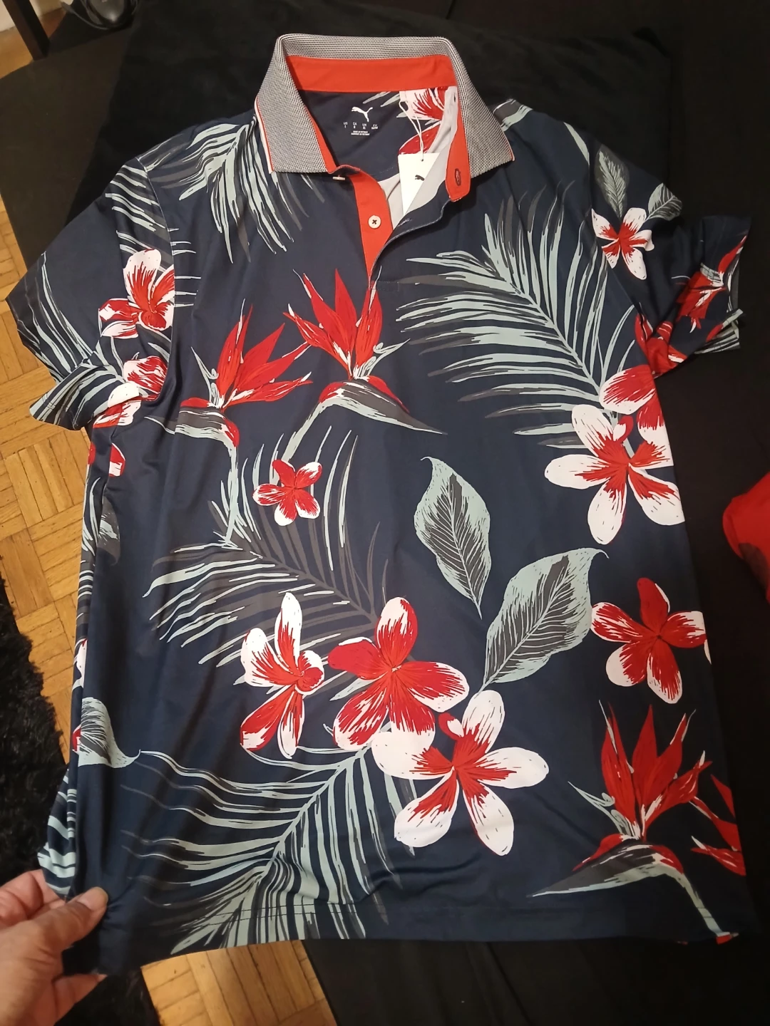 Puma Men's Tropical Print Golf Polo Shirt L - w/ tag