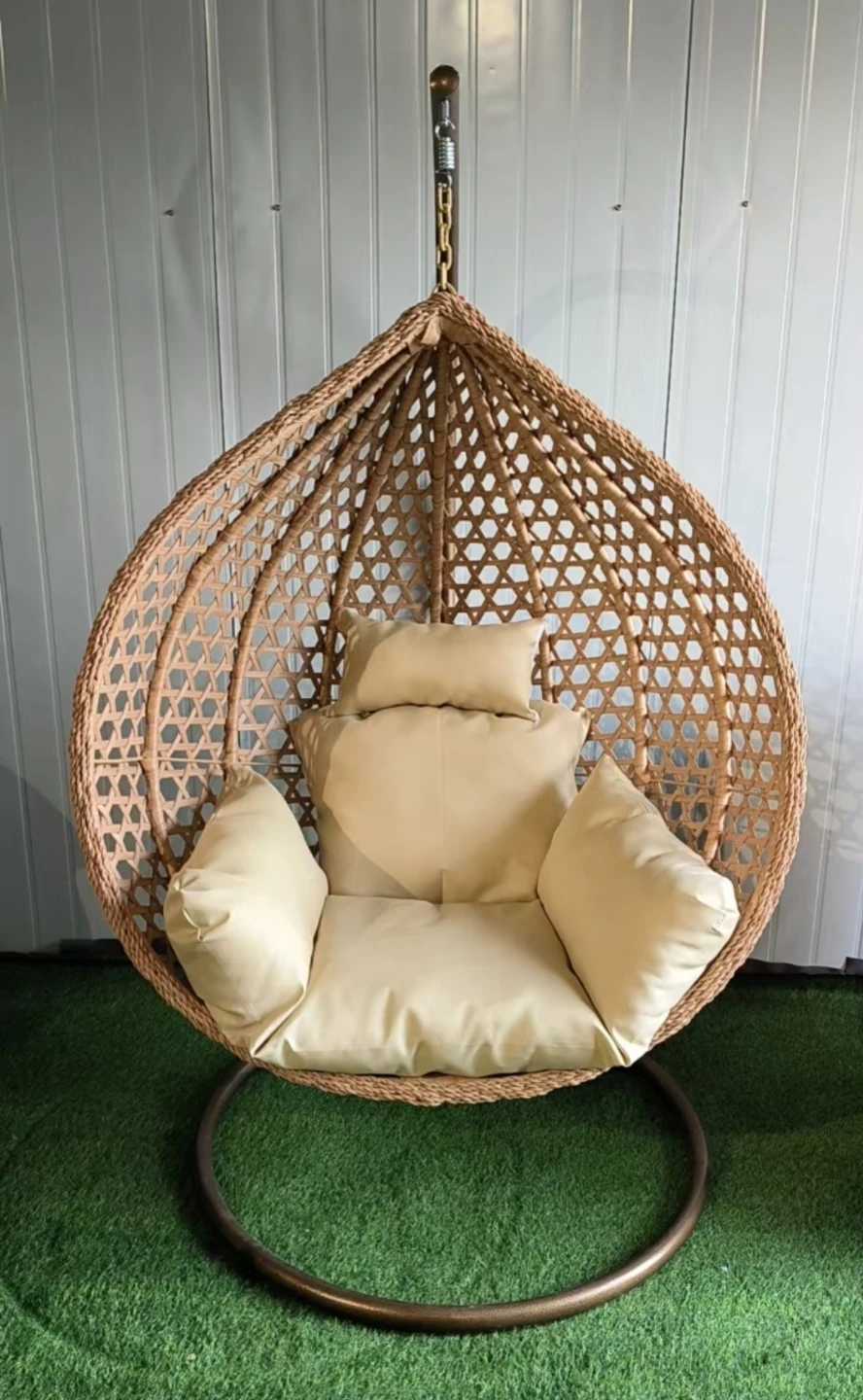 Wicker Hanging Egg Chair with Cushions