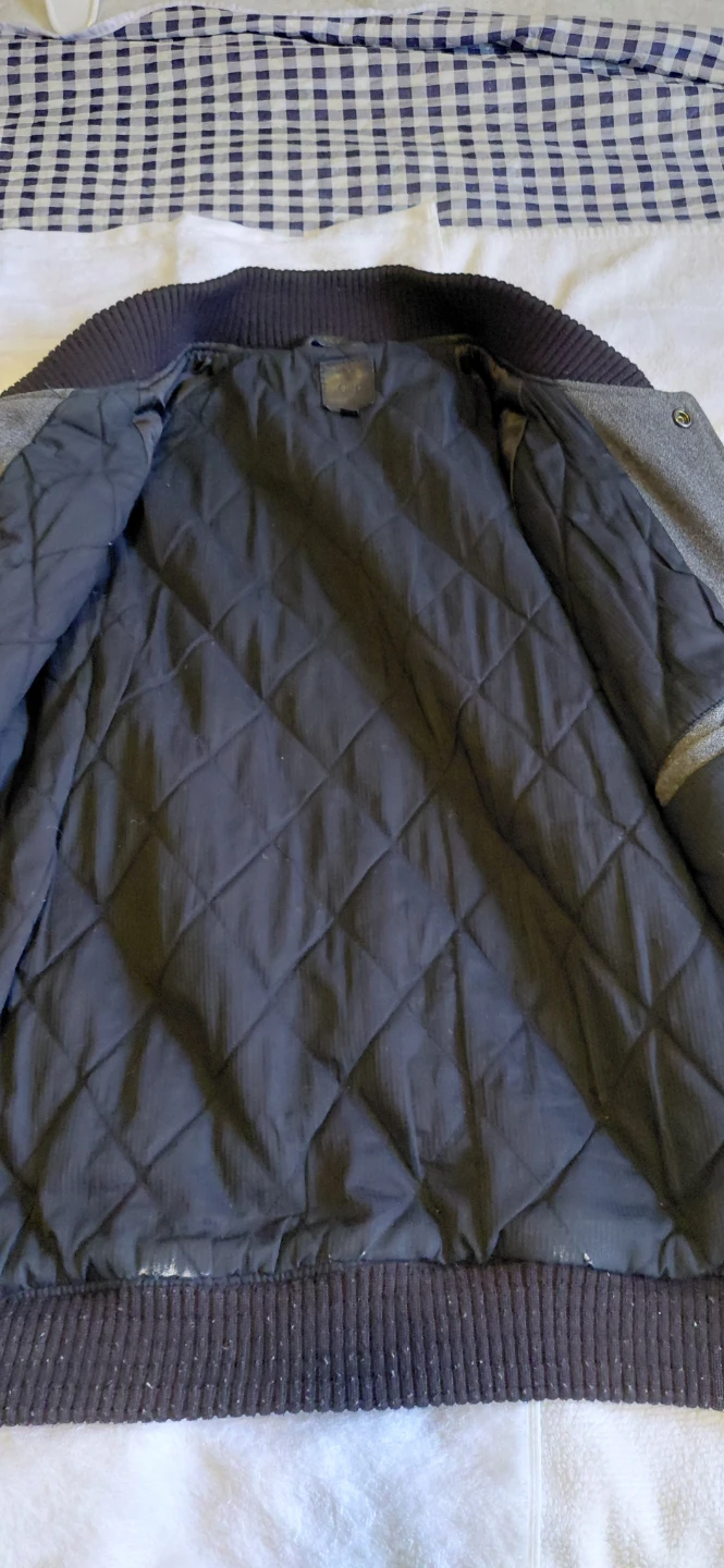 Gap Varsity Jacket - Gray & Black - photo 3