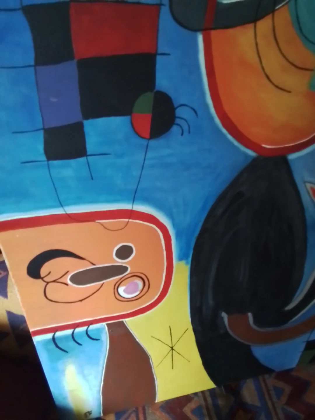 Hand-Painted Contemporary Abstract Canvas – After Joan Miró - photo 5