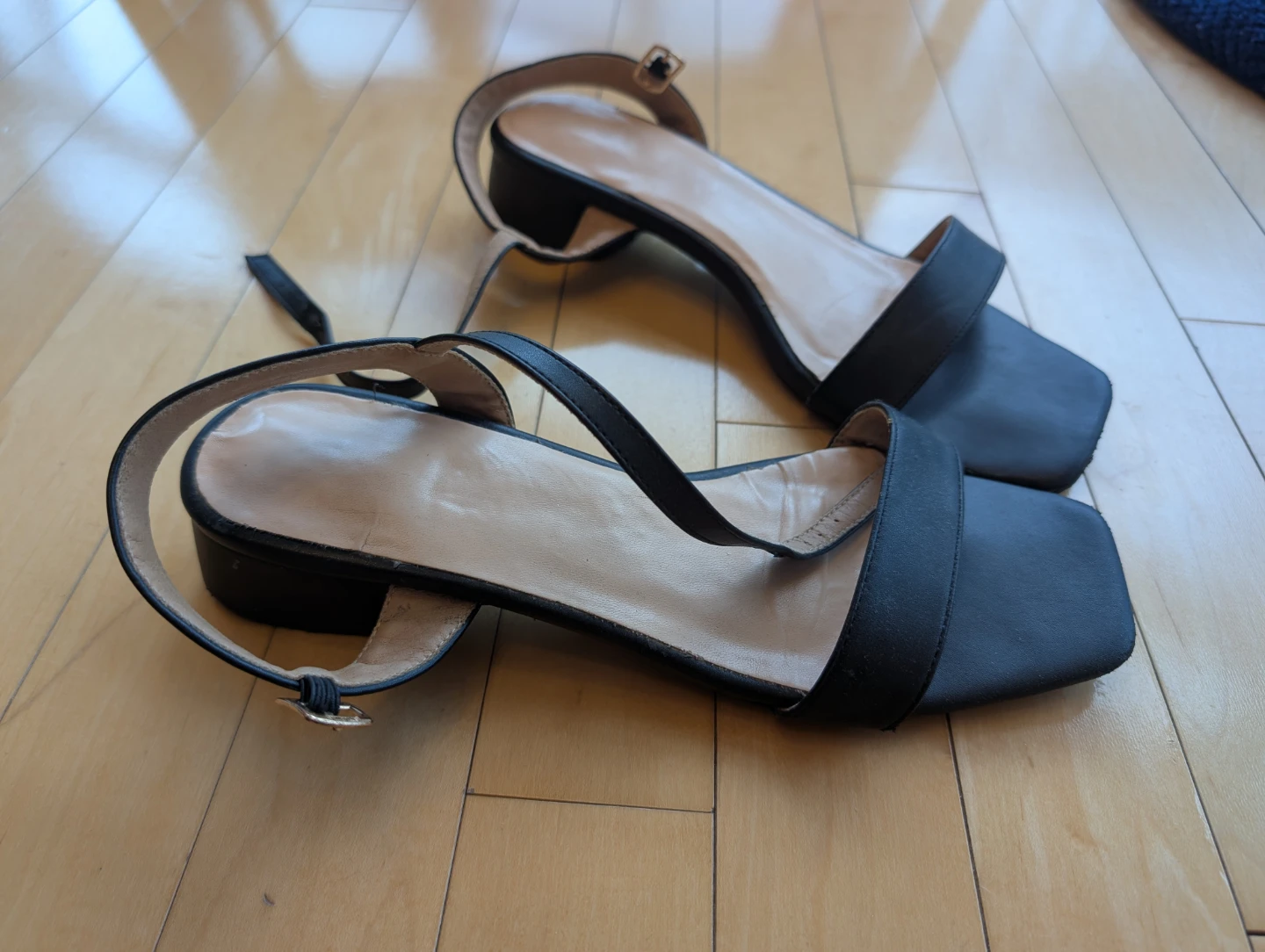 Black Block Heel Sandals - Size 8 - photo 2