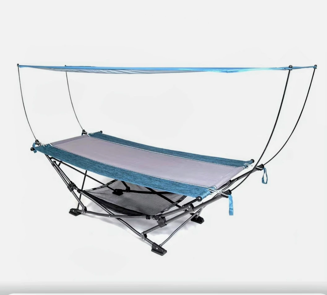 Blue and Grey Hammock with Canopy