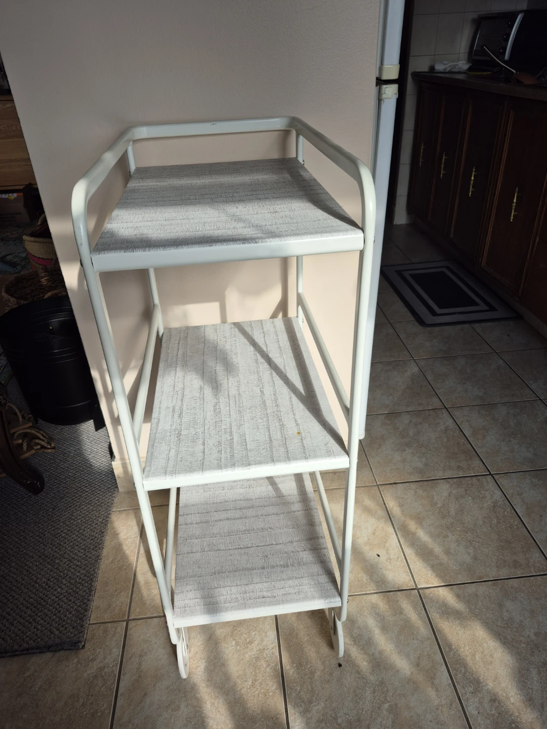White 3-Tier Rolling Utility Cart