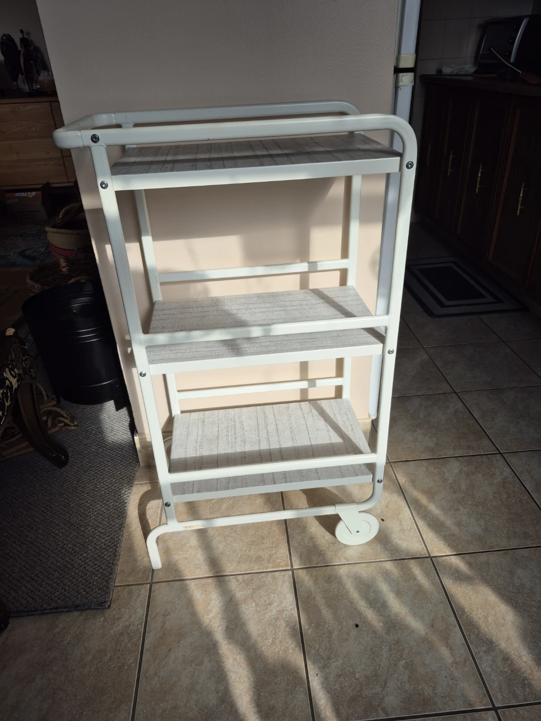 White 3-Tier Rolling Utility Cart - photo 2