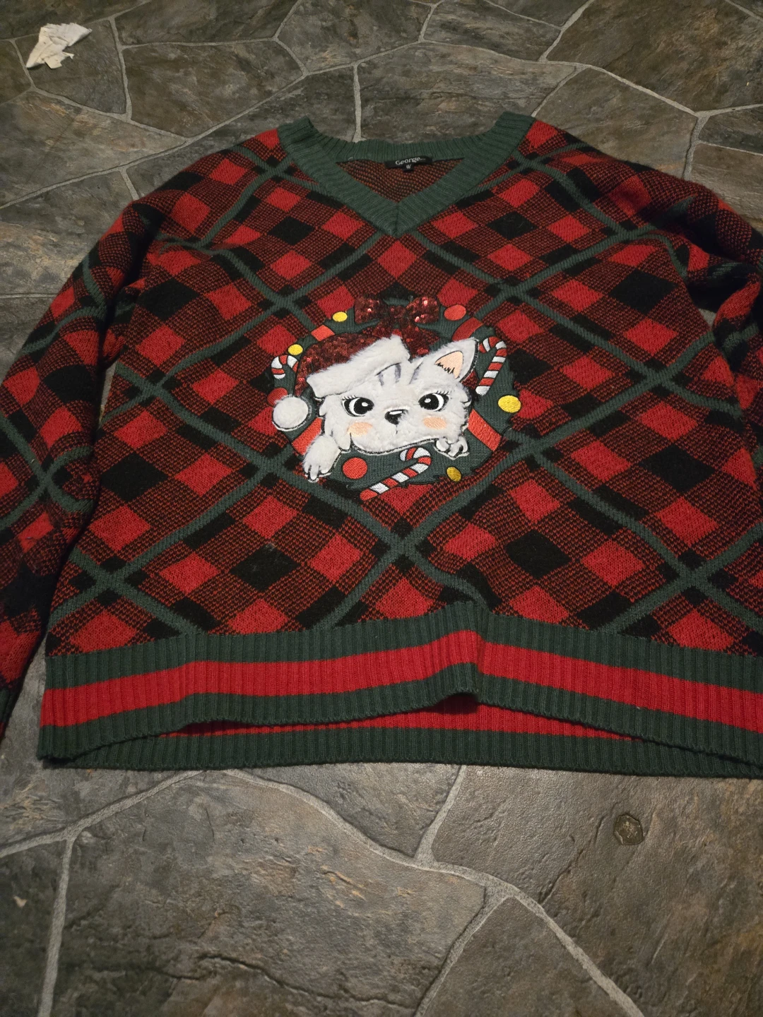 George Christmas Cat Sweater