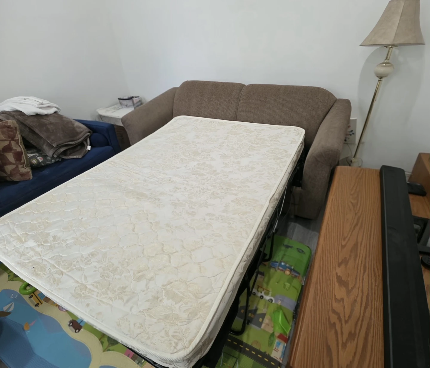 Brown Sofa with Hideaway Bed