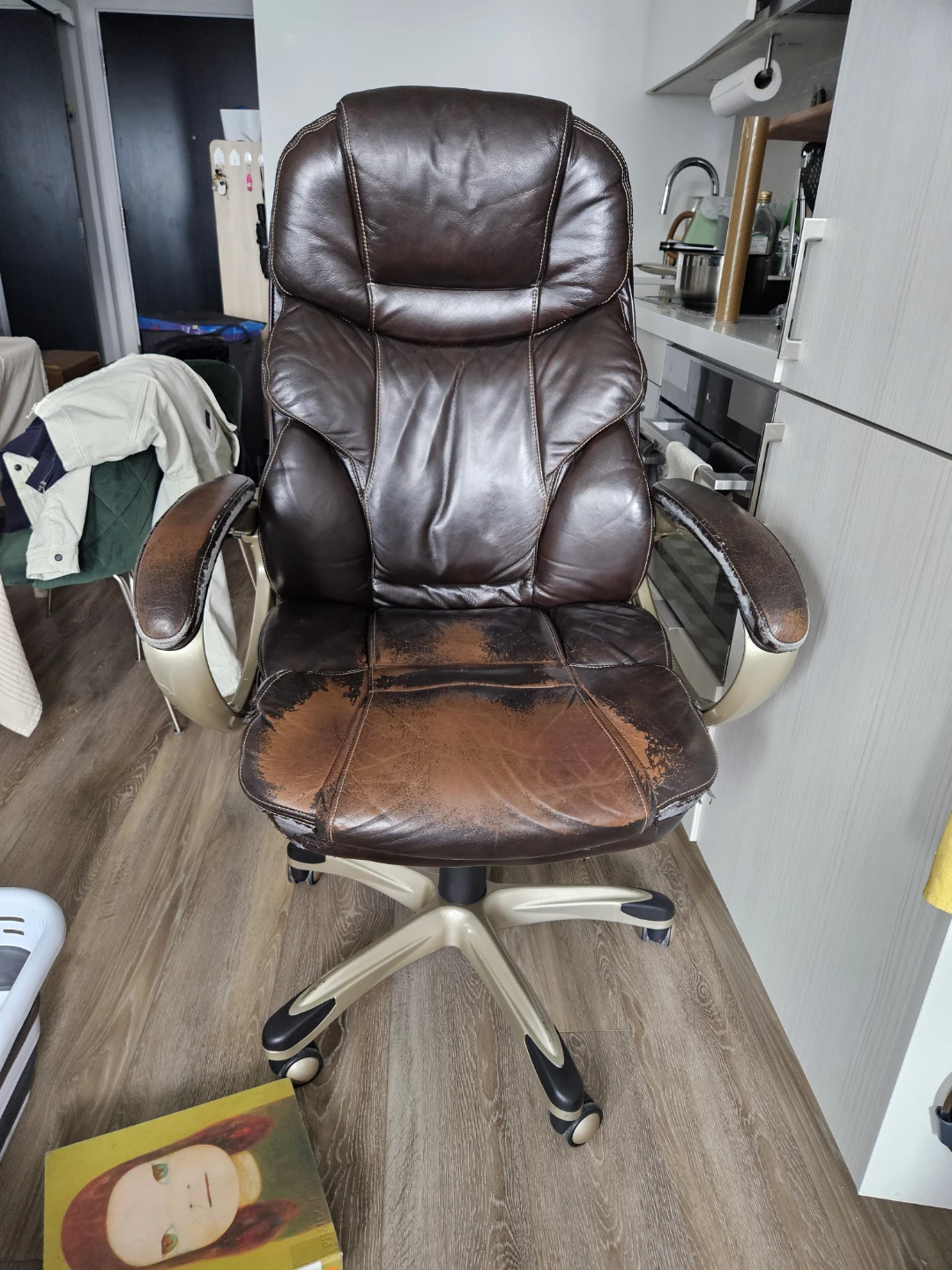 Brown Faux Leather Office Chair