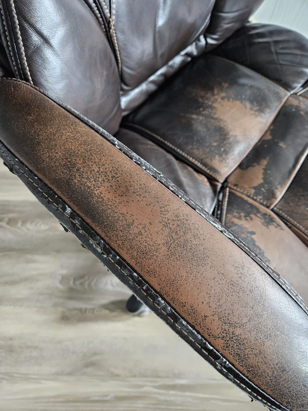 Brown Faux Leather Office Chair - photo 3