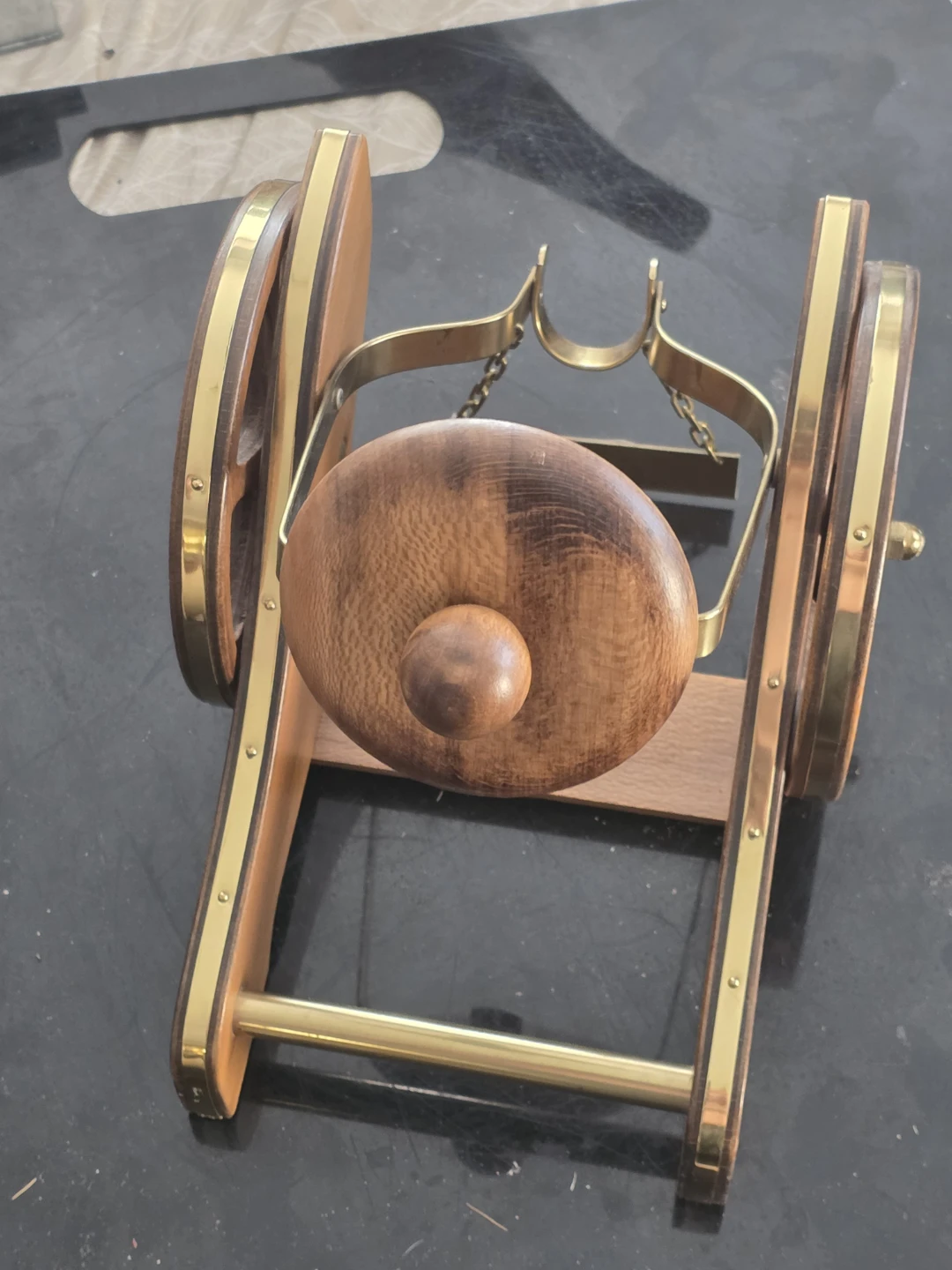 VINTAGE Courvoisier Cognac Wooden Display Decanter Cart - photo 3