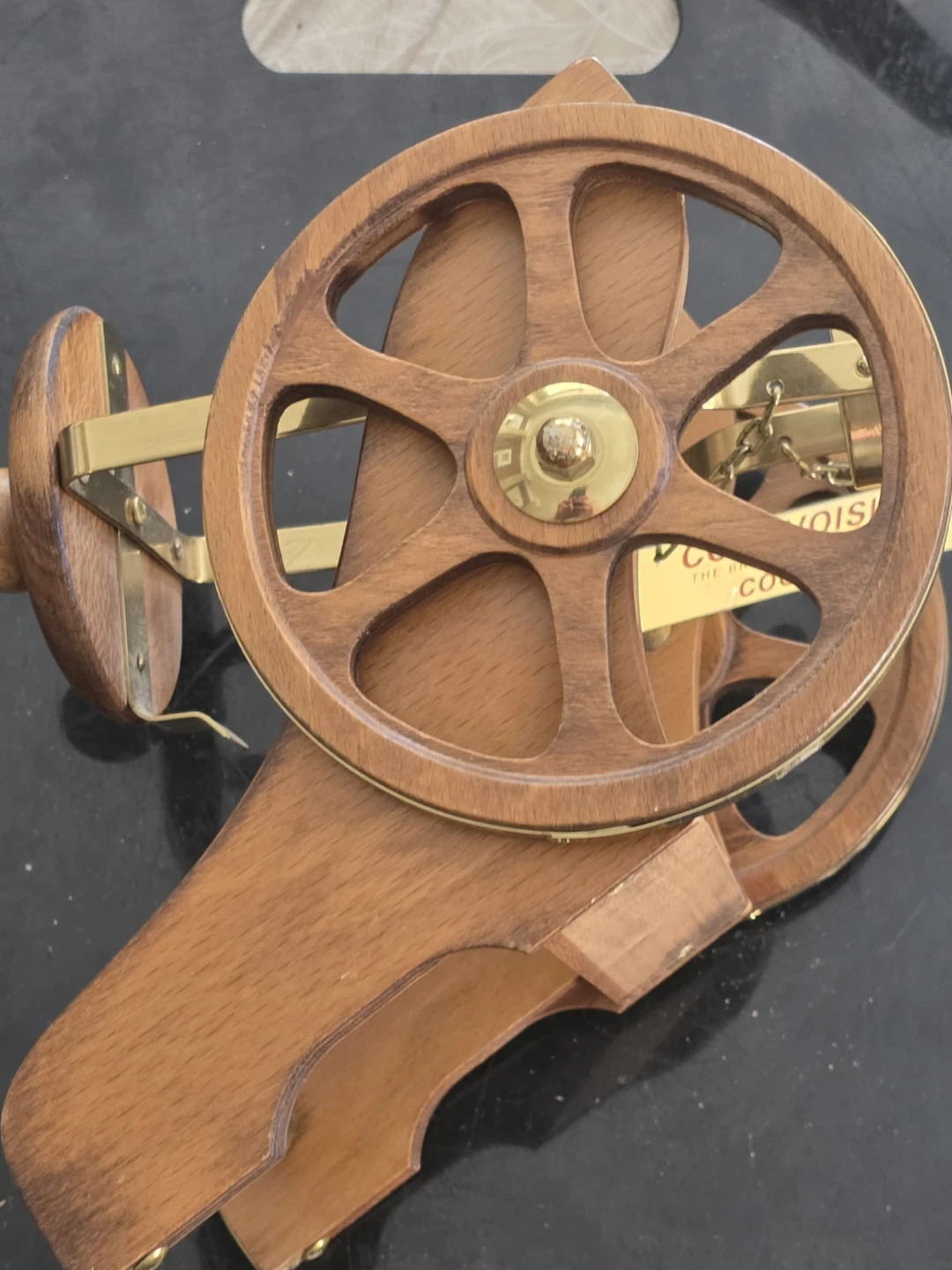 VINTAGE Courvoisier Cognac Wooden Display Decanter Cart - photo 4