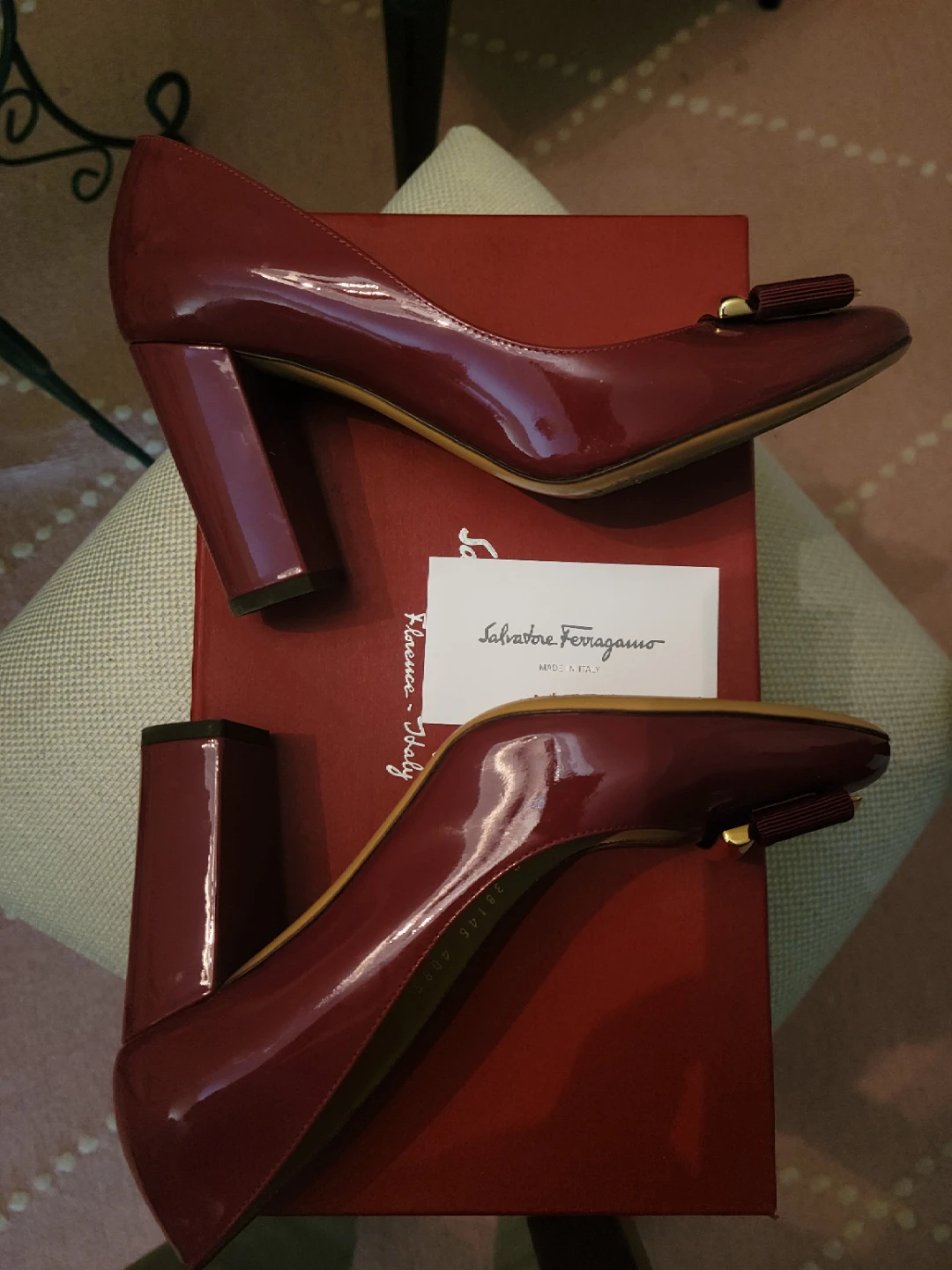 Salvatore Ferragamo Women's Red Patent Leather Heels Size 6.5 D - photo 5