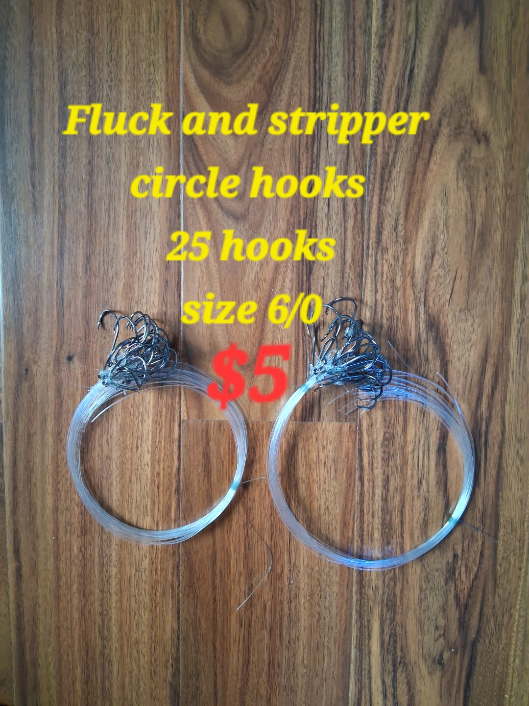 25 Fluck and Striper Circle Hooks - Size 6/0