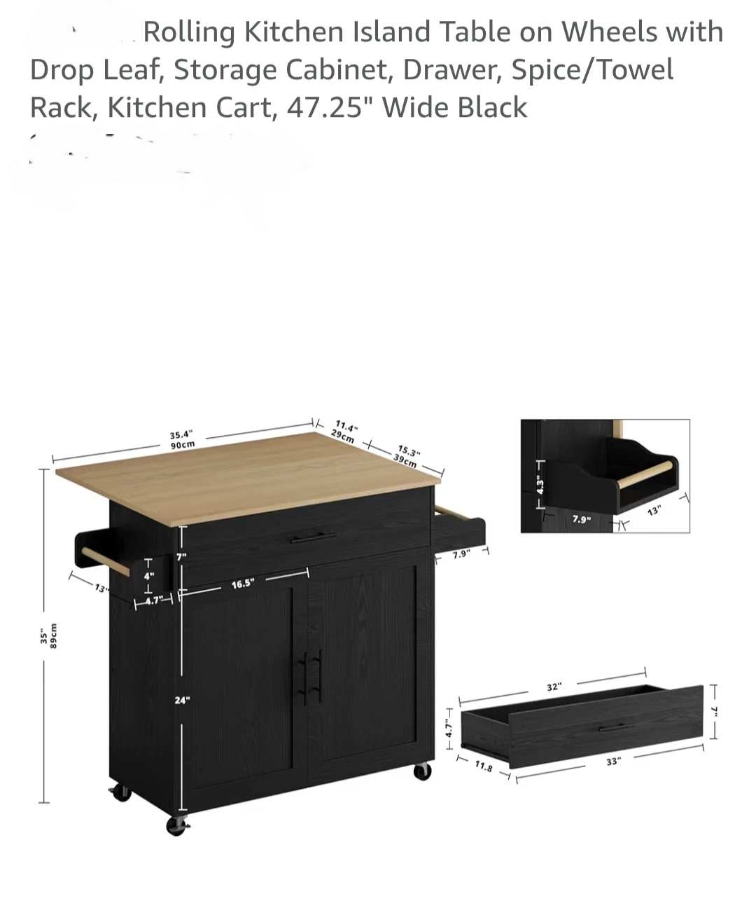 Kitchen storage cart