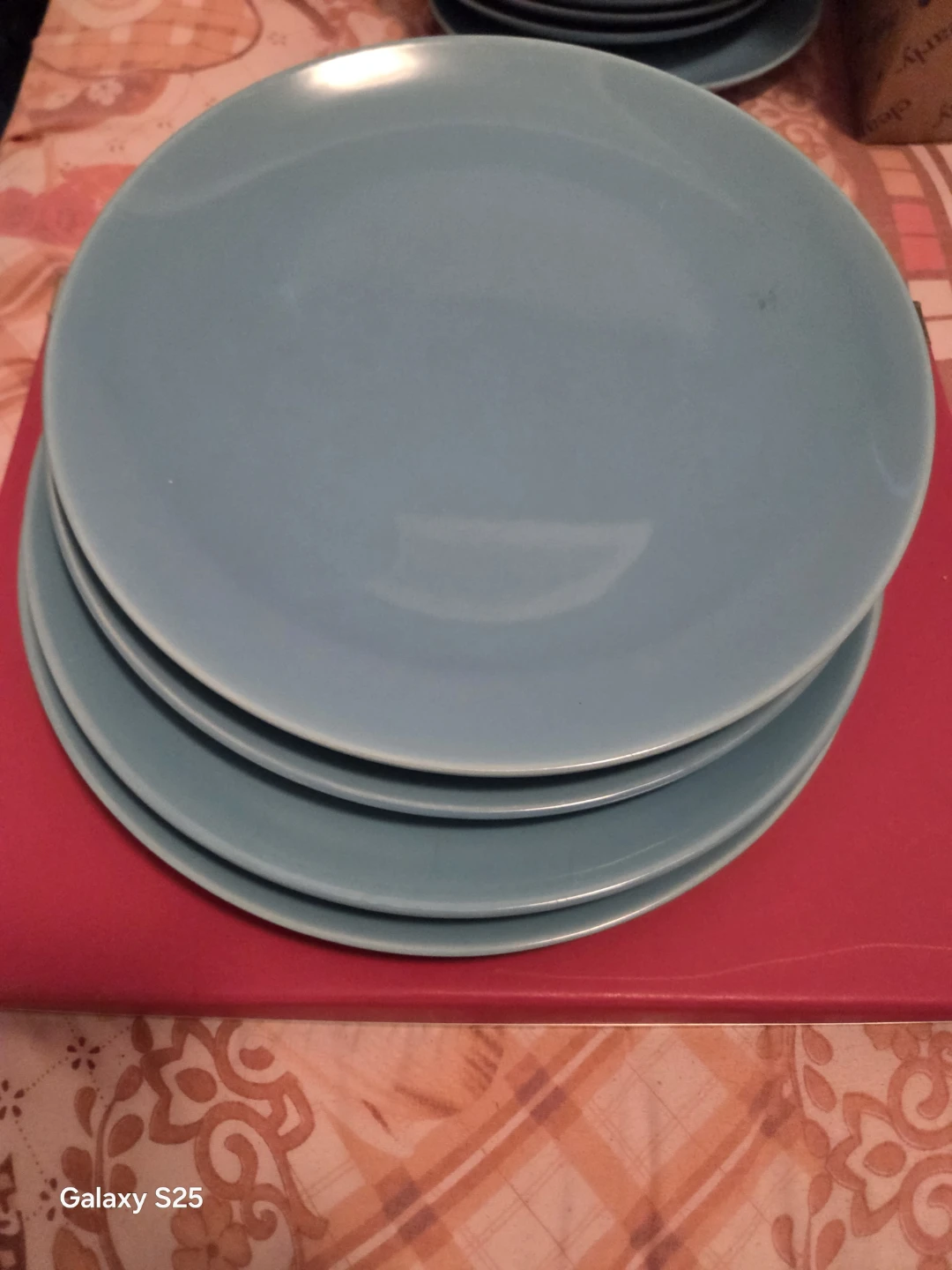 Set of 4 Blue Dinner Plates