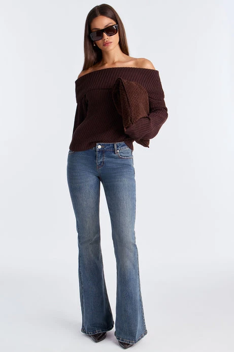 Brown Off-the-Shoulder Knit Sweater - Fashion Nova - photo 3